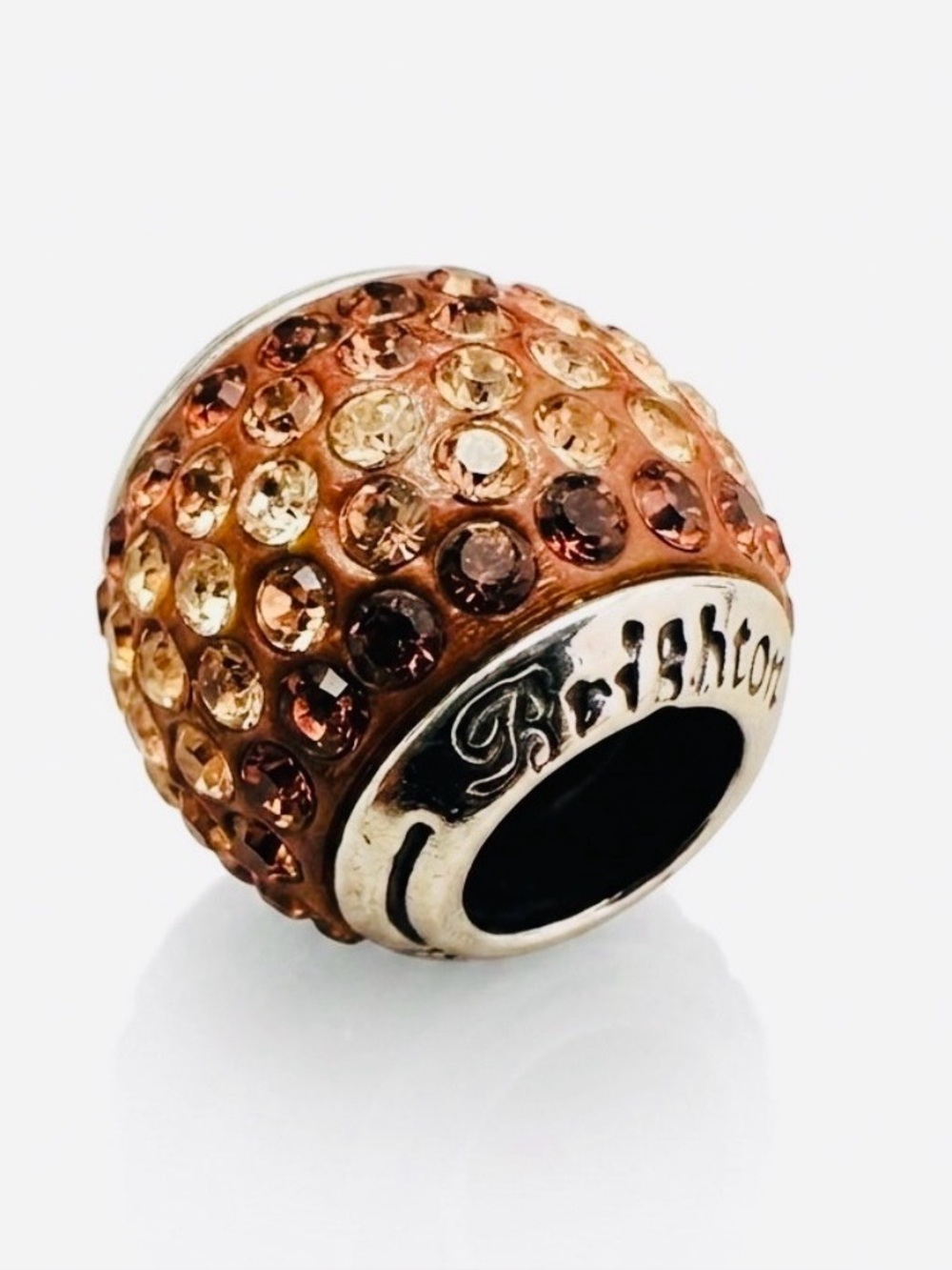 Brighton Cupid’s Kiss Slider Bead Silver & Topaz Gradient Crystals